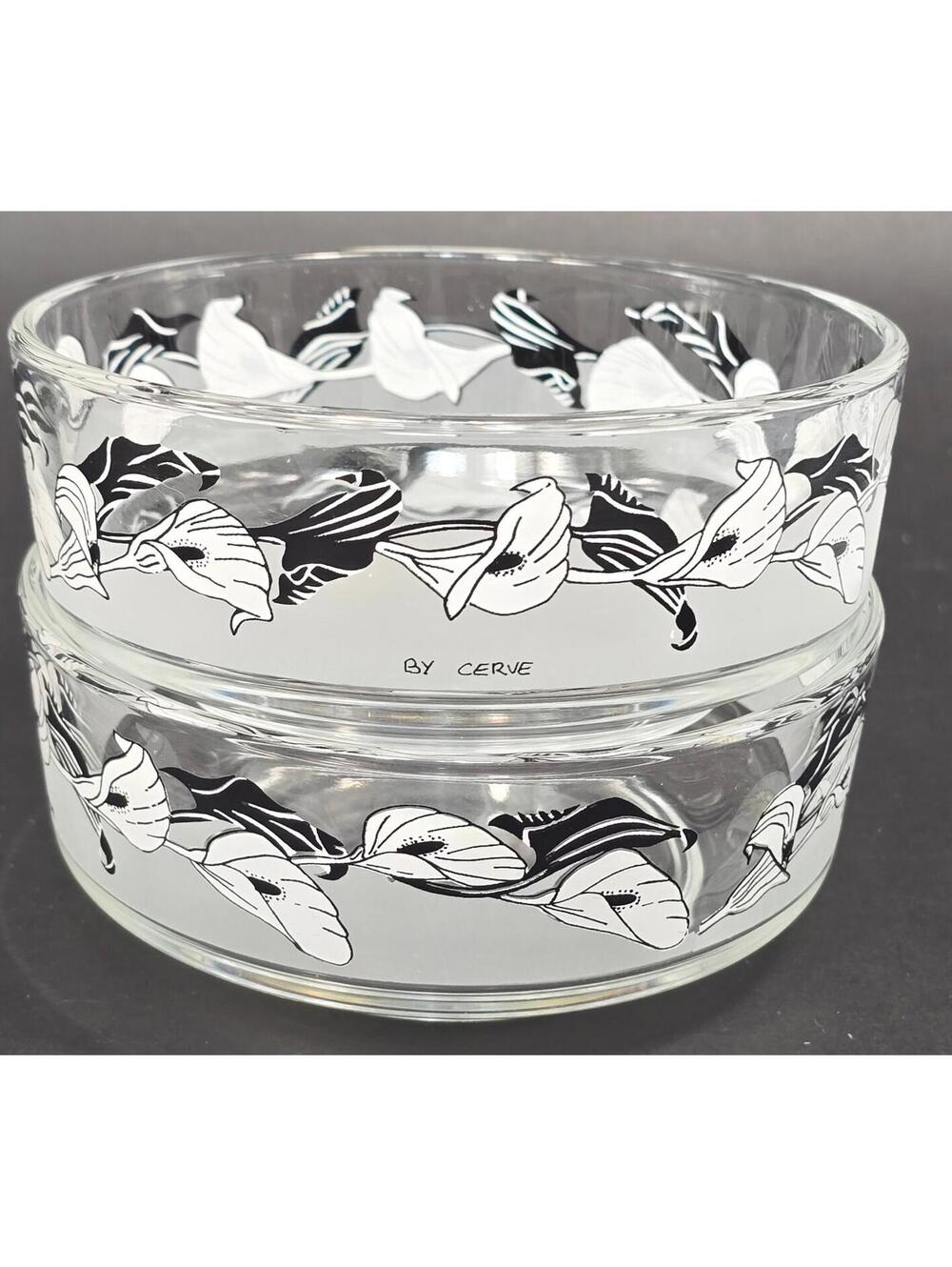 Vtg 80s Cerve DeValbour Calla Lily 4" Glass Bowls replacement Italy Lot of 2